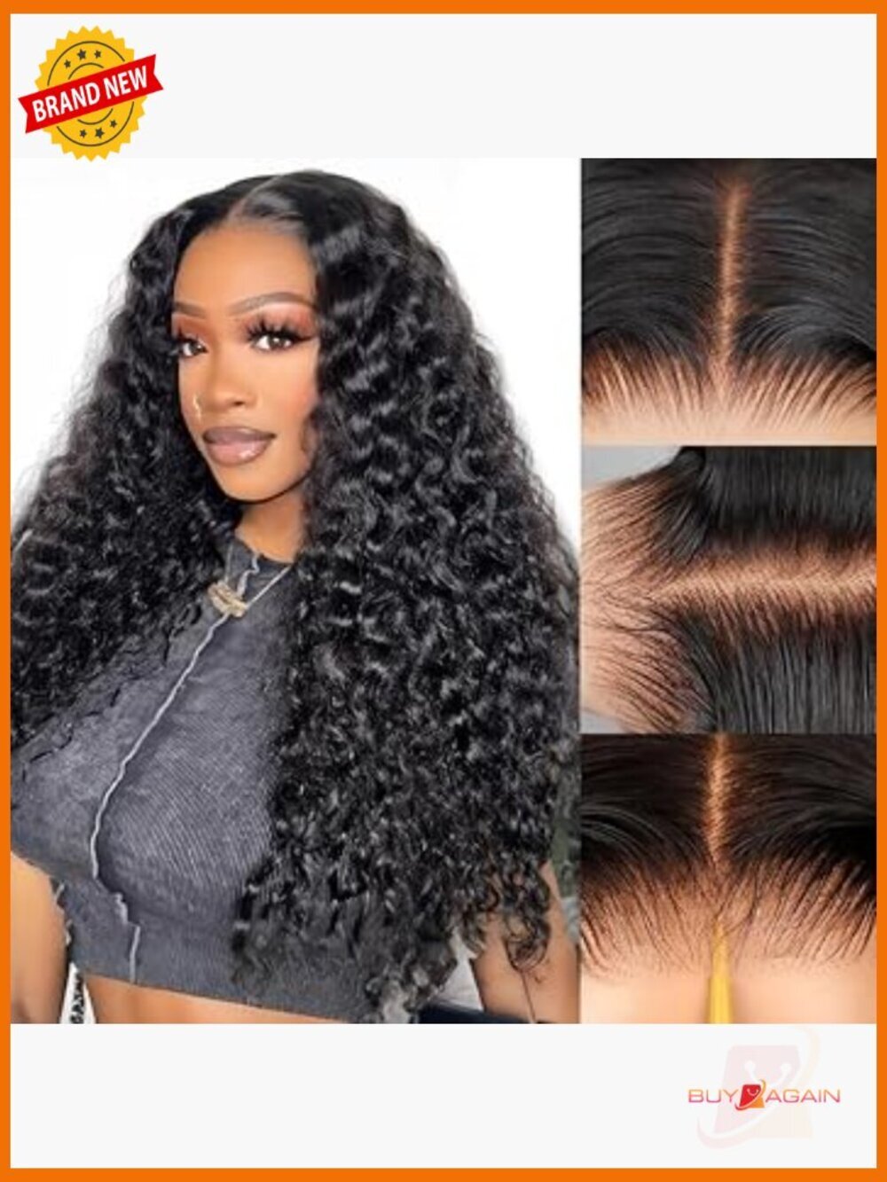 Glueless Human Hair Deep Wave Lace Front Wig 5x5 HD